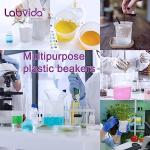 6-Pack Stackable Plastic Beakers, 250ml Volume