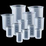 12 PCS Plastic Graduated Beakers for Measuring & Mixing
