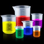 12 PCS Plastic Graduated Beakers for Measuring & Mixing