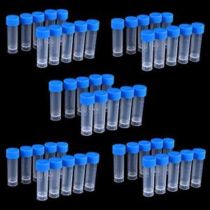 50 Pack 5 ML Plastic Test Tubes with Caps