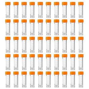 50-Pack 5ml Flat Bottom Plastic Sample Vials