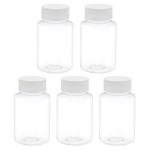 PET Plastic Lab Reagent Bottles with Tamper Caps - 5pcs