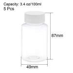 PET Plastic Lab Reagent Bottles with Tamper Caps - 5pcs