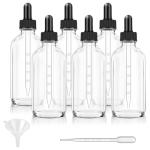 6 Pack 4 oz Clear Dropper Bottles with Accessories