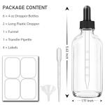 6 Pack 4 oz Clear Dropper Bottles with Accessories