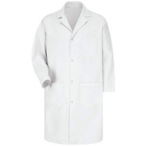 Red Kap Men's White Lab Coat with Pockets