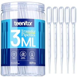 Teenitor 80PCS 3ML Disposable Pipette Droppers