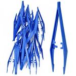 30 Pcs Blue Disposable Plastic Tweezers Set