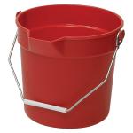 Winco 10 Quart Heavy-Duty Plastic Bucket, Red