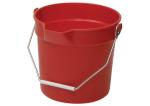 Winco 10 Quart Heavy-Duty Plastic Bucket, Red