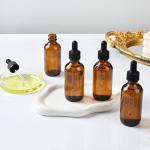 4-Pack 2 oz Leak-Proof Glass Dropper Bottles