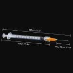 1ml Disposable Syringe with 25G Needle, 50 Pack