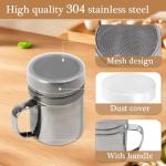Stainless Steel Powdered Sugar Shaker Set - 2 Pack