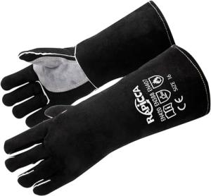 Heat-Resistant Black Welding Gloves - 14" Size