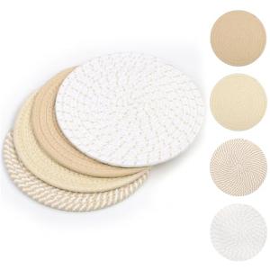 SHACOS 8-Inch Handmade Cotton Trivets Set (4pcs)
