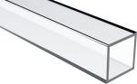 Clear Acrylic Square Tube, 1-3/4" ID x 2" OD