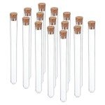 PATIKIL 13ml Clear Plastic Test Tubes with Stoppers