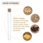 PATIKIL 13ml Clear Plastic Test Tubes with Stoppers