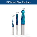 Blue Coated Tungsten CNC Router Bits - 1/8" x 1/4