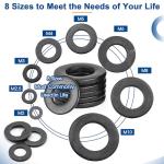 500Pcs Black Metric Flat Washer Assortment Kit