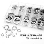 320Pcs Stainless Steel Lock Washer Assortment Kit