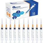 10 Pack of 3ml Luer Lock Syringes with Needles