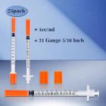 U-100 1ml Syringes 31G, 5/16 Inch, Pack of 25