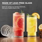 Vintage Ribbed Glass Set - 8 Drinking Glasses