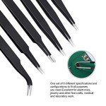 Precision 6-Piece Anti-Static Tweezers Set