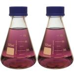 500ml Graduated Erlenmeyer Flask with Blue Caps