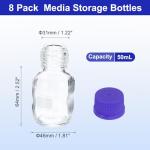 8 Pack 50ml Borosilicate Glass Storage Bottles