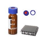 Amber HPLC Autosampler Vials with Screw Caps - 100 Pack