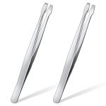 Stainless Steel Flat Tip Tweezers – 2 Pack