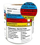 Chemical Safety Data Stickers - 250 Labels 2"x3
