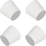 4-Pack White Tapered Rubber Stoppers for Labs