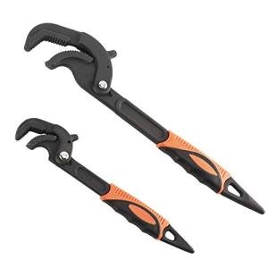 Adjustable 2-Piece Spanner and Pipe Wrench Set