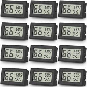12-Pack Mini Digital Thermometer and Hygrometer Set