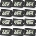 12-Pack Mini Digital Thermometer and Hygrometer Set