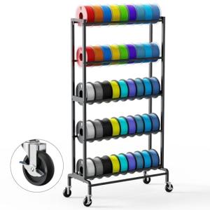Heavy-Duty 3D Printer Filament Storage Rack with Wheels