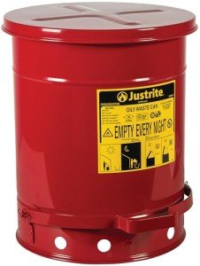 Justrite 10-Gallon Steel Oily Waste Can