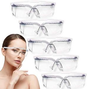 HANCHS 5-Pack Adjustable Safety Glasses, Wide Vision