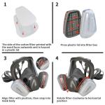 Faburo Reusable Full Face Respirator Mask with Filters