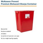 McKesson Prevent Biohazard Sharps Container - 18 Gallon