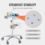 Height Adjustable Stainless Steel Mobile Lab Cart