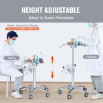 Height Adjustable Stainless Steel Mobile Lab Cart