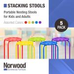 Norwood Stacking Stools for Kids & Adults, 5-Pack