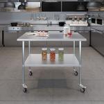 30" x 48" Stainless Steel Rolling Work Table