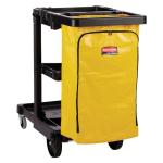 Rubbermaid 3-Shelf Cleaning Cart with Yellow Bag