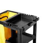 Rubbermaid 3-Shelf Cleaning Cart with Yellow Bag