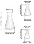 QWORK 3-Pack Clear Plastic Erlenmeyer Flasks Set